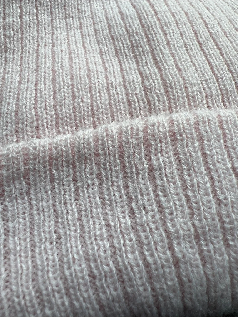 Baby Pink Ribbed Knit Beanie Hat